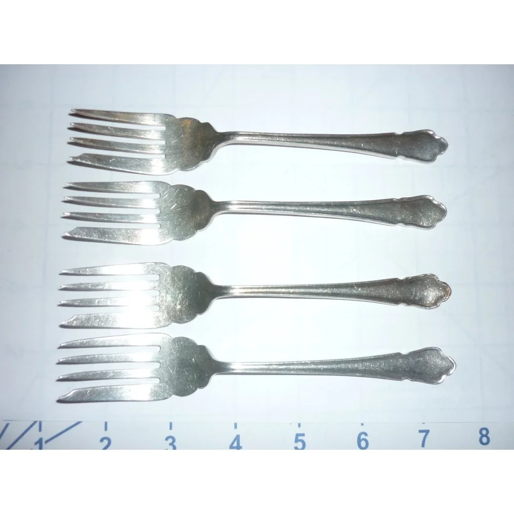 3 GM Co‎ EP Pat. silverplate fork Pastry Antique Monogram Gorham